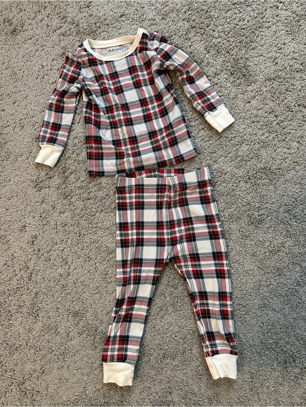 Old Navy Kids Red Plaid Pajama Set